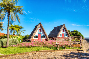 Traditional Houses on Madeira during a Sunny Day