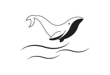 Obraz premium Vector illustrations of whale icons serve a crucial function in representing the majestic beauty of marine life and enhancing the visual appeal of your designs. These versatile and eye catching illust
