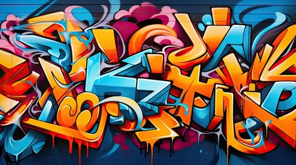 Abstract Graffiti Wall with Bold Typography