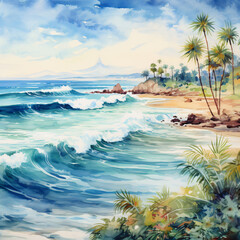 Watercolor Surf
