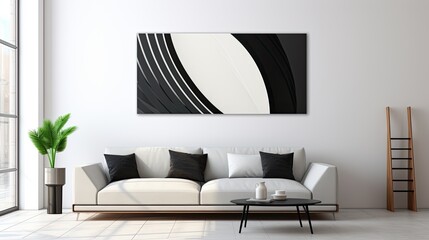 Abstract Minimalist Black and White Artwork