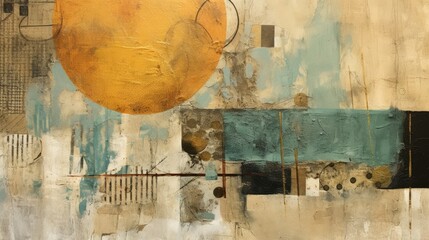 Abstract Mixed Media Collage with Textured Layers