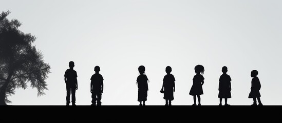 silhouette of African American children