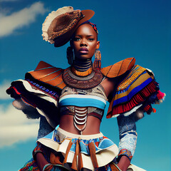 African woman in ethinc clothing.