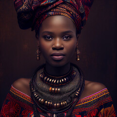 African woman in ethinc clothing.