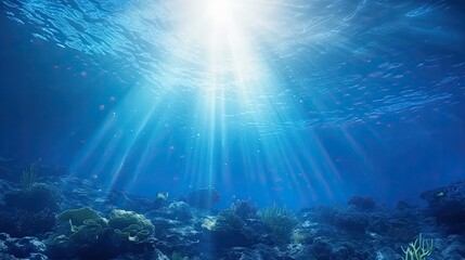 Fototapeta na wymiar Abstract Underwater Ocean Scene as Wallpaper Background