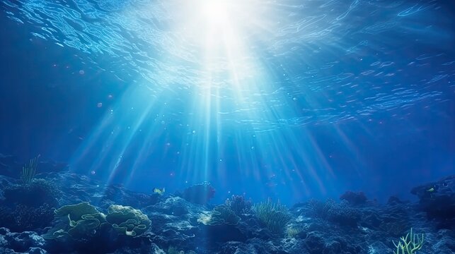 Abstract Underwater Ocean Scene as Wallpaper Background