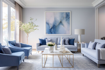Step into a serene and inviting contemporary living room paradise with sleek furniture, cozy rugs, and floor-to-ceiling windows for an elegant and tranquil interior design.