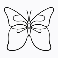 Educational and Relaxing Animal Coloring Book Pages Perfect for Kids and Adults Isolated Outline Vector Animal Illustration butterfly