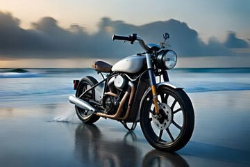 Fototapeta na wymiar motorcycle on the beach
