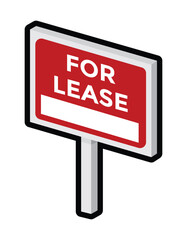 for lease sign, real estate, vector illustration 
