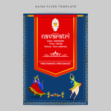 Vector illustration of Dandiya Night Invitation social media feed template