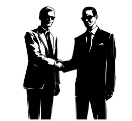 business people shaking hands Silhouette