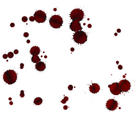 Burgundy realistic blood drops, background.