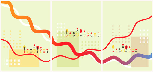 Geometric banner. Set of vector illustrations. Clean style backgrounds