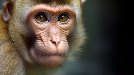 gros plan sur une tête de petit singe (macaque)