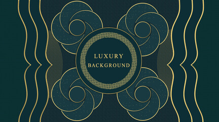 Luxury print design dark green vintage background 