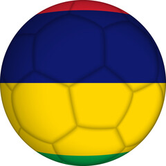 Football ball with Mauritius flag pattern.