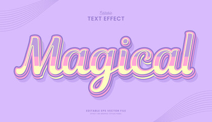 decorative magical purple editable text effect vector design