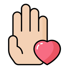 Obraz premium Heart Charity Line Color Icon