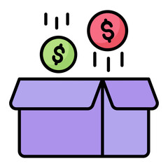 Money Donation Line Color Icon