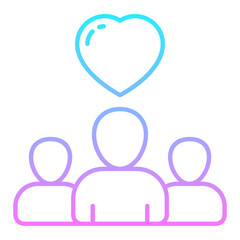 Family Charity Gradient Icon