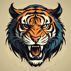 Tiger head . Vector illustration for your design.