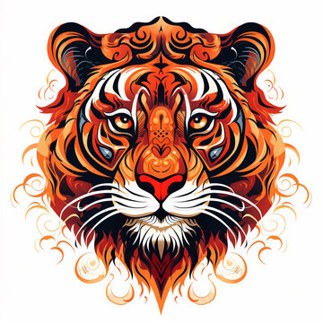 Tiger head . Vector illustration for your design.