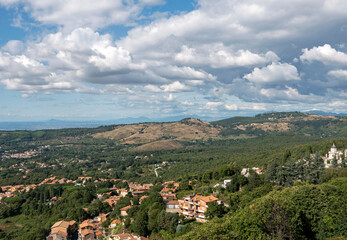Fototapeta na wymiar panoramic view from the Lazio municipality of Rocca di Papa on Rome