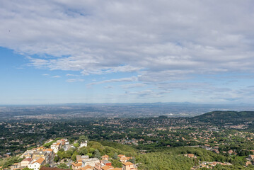 panoramic view from the Lazio municipality of Rocca di Papa on Rome