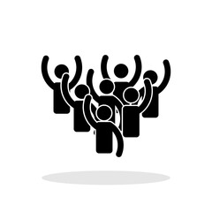 Crowd of people in flat style. Vote symbol for your web site design, logo, app, UI vector