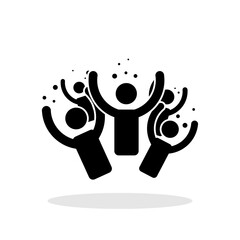 Crowd of people in flat style. Cheering symbol for your web site design, logo, app, UI vector