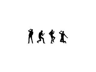 Male Singer Silhouettes Vector