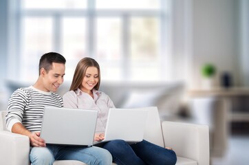 Fototapeta premium E-commerce Concept. Couple Shopping Online