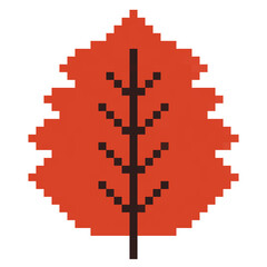 Pixel art leaves for Christmas and autumn , maple leaf pixel art