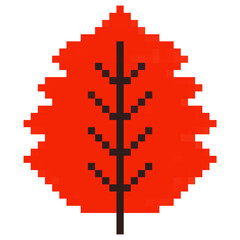 Pixel art leaves for Christmas and autumn , maple leaf pixel art