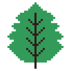 Pixel art leaves for Christmas and autumn , maple leaf pixel art