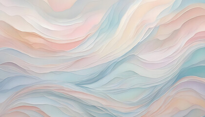 Wavy, ethereal background with soft, pastel hues that evoke a dreamy atmosphere - obrazy, fototapety, plakaty