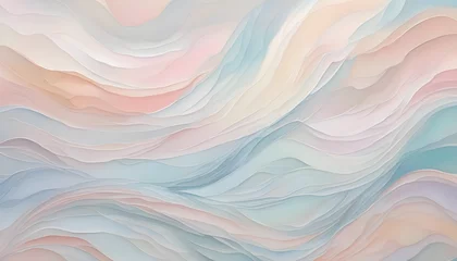Fototapeten Wavy, ethereal background with soft, pastel hues that evoke a dreamy atmosphere © ABOUBAKER