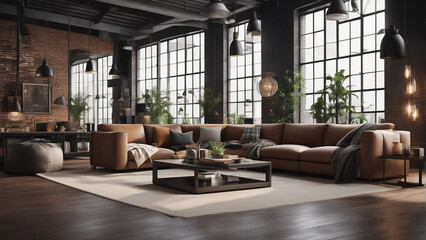 Obraz na płótnie Canvas modern living room interior design