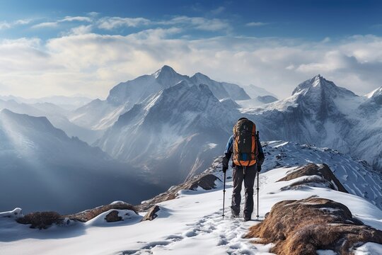 Hiking snow mountain hotsell