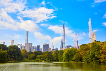 Fototapeta na wymiar Midtown Manhattan skyscrapers around Central Park in New York City