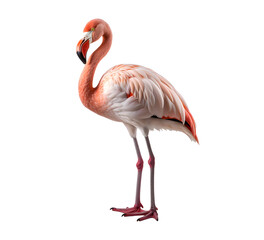 Flamingo walking isolated on transparent background