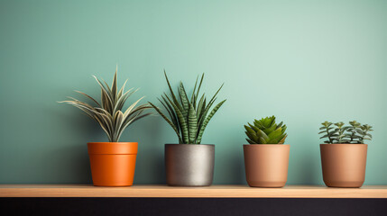 Three potted plants