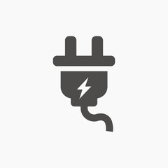 electric plug, energy, socket, cable vector icon isolated