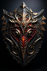 dark fantasy shield on a black background