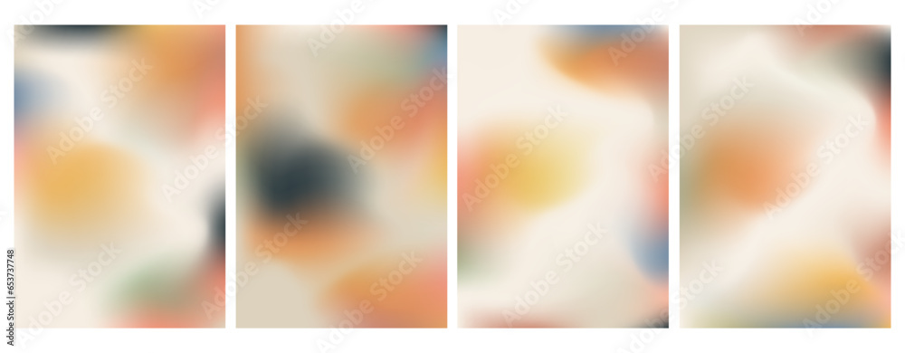 Wall mural pastel abstract background with blue, beige and orange gradient mesh vector illustration. dynamic co