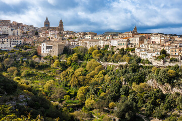 Fototapeta na wymiar The historic town of Ragusa in the south of the island of Sicily