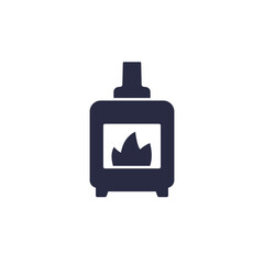 pellet stove icon, pictogram on white