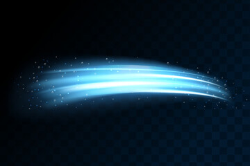 Abstract wind swirls with gold sparkles isolated. Vector realistic set of magic air vortex, light twirls with particles. Design element of fresh and clean